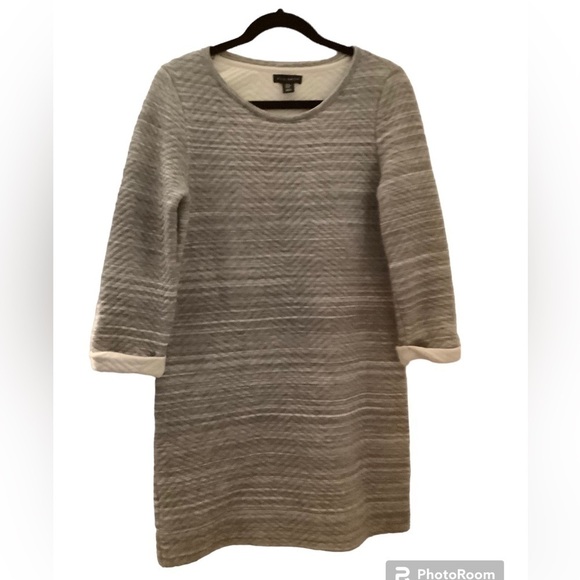 Willi Smith sweater dress size M. Gray and cream.  Quilted cotton/rayon … - Picture 1 of 7